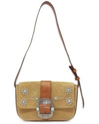 HTC - Dolly Studded Suede Shoulder Bag - Lyst