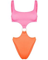 Mc2 Saint Barth - Cut-out Crinkled Swimsuit - Lyst