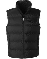 Prada - Padded Logo-Plaque Vest - Lyst