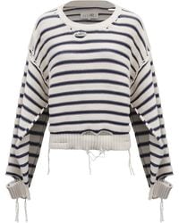 MM6 by Maison Martin Margiela - Gestreifter Pullover Mit Rundhalsausschnitt - Lyst