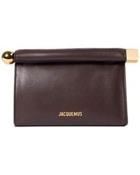 Jacquemus - The Rond Carré Logo-Plaque Leather Clutch Bag - Lyst