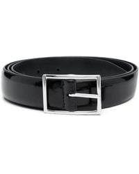 Dell'Oglio - Rectangle-Buckle Patent-Leather Belt - Lyst