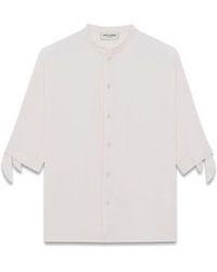 Saint Laurent - Short-sleeve Silk Shirt - Lyst