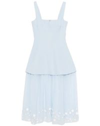 Stine Goya - Floral-Appliqué Midi Dress - Lyst