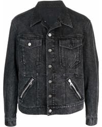 Balmain - Veste En Jean À Détail De Zip - Lyst