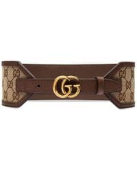 Gucci - Canvas-Gürtel mit GG-Schnalle - Lyst