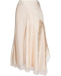 Goen.J - Floral-Jacquard Satin Midi Skirt - Lyst