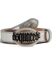 DSquared² - Logo-Buckle Leather Belt - Lyst