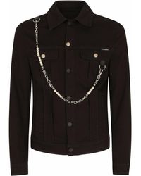 Dolce & Gabbana - Chain-link Detail Denim Jacket - Lyst