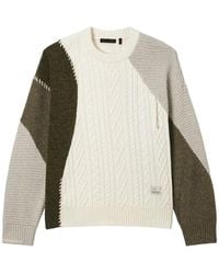 FIVE CM - Pull En Maille Torsadée À Design Patchwork - Lyst