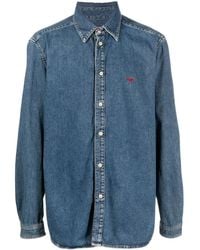 DIESEL - Logo-Embroidered Denim Shirt - Lyst