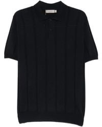 Canali - Ribbed-Knit Short-Sleeve Polo Shirt - Lyst
