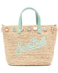 MC2 Saint Barth - Mini Raffia City Charm-Embellished Tote Bag - Lyst