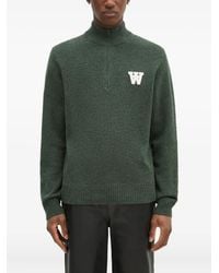 WOOD WOOD - Half-Zip Logo-Detaill Sweater - Lyst