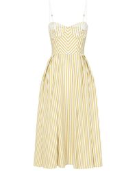 Elisabetta Franchi - Abito A Righe Con Scollo A Cuore - Lyst