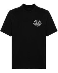 Amiri - Black Crew Neck T -Shirt mit Logo - Lyst
