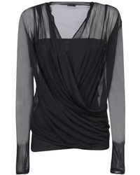 Givenchy - Gedrapeerde Jersey Blouse - Lyst