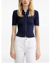 Silvian Heach - Talor Lace-Up Short-Sleeve Top - Lyst