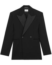 Saint Laurent - Double-Breasted Peak-Lapel Blazer - Lyst
