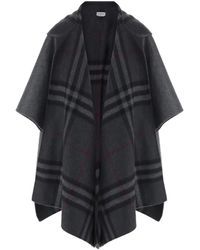 Burberry - Reversible Check Cashmere Hooded Cape - Lyst
