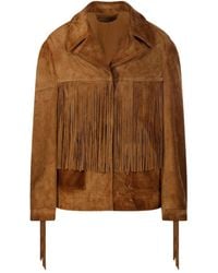 Golden Goose - Suede Jacket With Bangs - Lyst