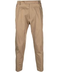 Low Brand - Pleat-detail Cotton Chinos - Lyst