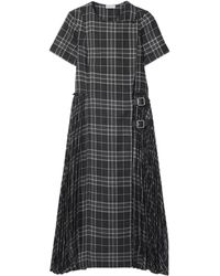 Burberry - Check Buckle Pleated Dress - Lyst