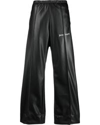 Palm Angels - Logo-Print Faux-Leather Track Pants - Lyst