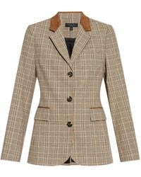 Rag & Bone - Chaqueta a cuadros con ribete de ante - Lyst