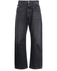 DIESEL - Jeans a gamba ampia con dettagli in pizzo - Lyst