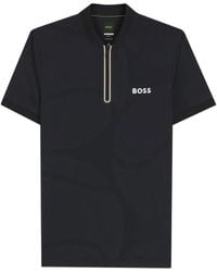 BOSS - Polo Zippé À Design Perforé - Lyst