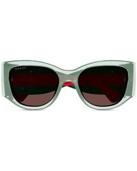 Gucci - Logo Geometic-Frame Sunglasses - Lyst