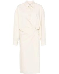 Lemaire - Straight-Collar Twisted Midi Dress - Lyst