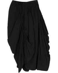 Yohji Yamamoto - Asymmetric Draped Midi Skirt - Lyst