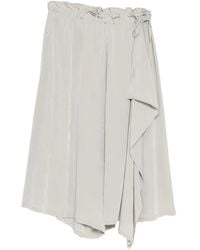 Y's Yohji Yamamoto - Gathered Crepe-De-Chine Trousers - Lyst