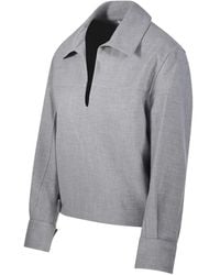 OSCAR THE COLLECTION - Gryan Pleated Elasticated-Hem Top - Lyst