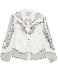 Twinset - Floral-Print Polka-Dot Blouse - Lyst