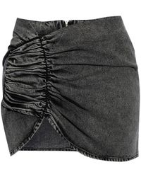 The Mannei - Wishaw Ruched Denim Miniskirt - Lyst