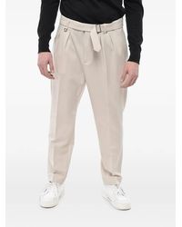 Paolo Pecora - Pleated Belted Trousers - Lyst