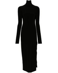 Norma Kamali - Side Slits Turtleneck Midi -jurk - Lyst