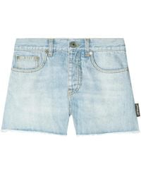 Off-White c/o Virgil Abloh - Frayed Denim Shorts - Lyst