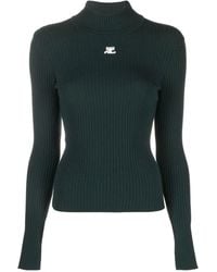 Courreges - Pull Nervuré À Patch Logo - Lyst