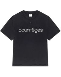 Courreges Logo-print Asymmetric T-shirt in White for Men | Lyst