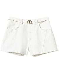 Twinset - Short En Jean À Boucle De Ceinture Oval T - Lyst
