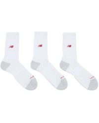 New Balance - Active Premium Logo-Embroidered Socks (Set Of Three) - Lyst