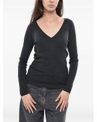 P.A.R.O.S.H. - Gerippter Pullover Mit V-Ausschnitt - Lyst