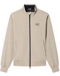 EA7 - Logo-Print Zip-Up Jacket - Lyst