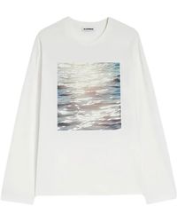 Jil Sander - Print-Detail Long-Sleeve Top - Lyst