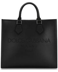 Dolce & Gabbana - Logo-Debossed Leather Tote Bag - Lyst