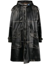 Maison Mihara Yasuhiro - Faux-leather Single-breasted Coat - Lyst